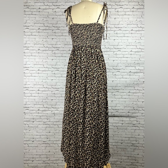 Adam Levine Leopard Animal Print maxi summer dress ties at the top size S - Picture 5 of 10